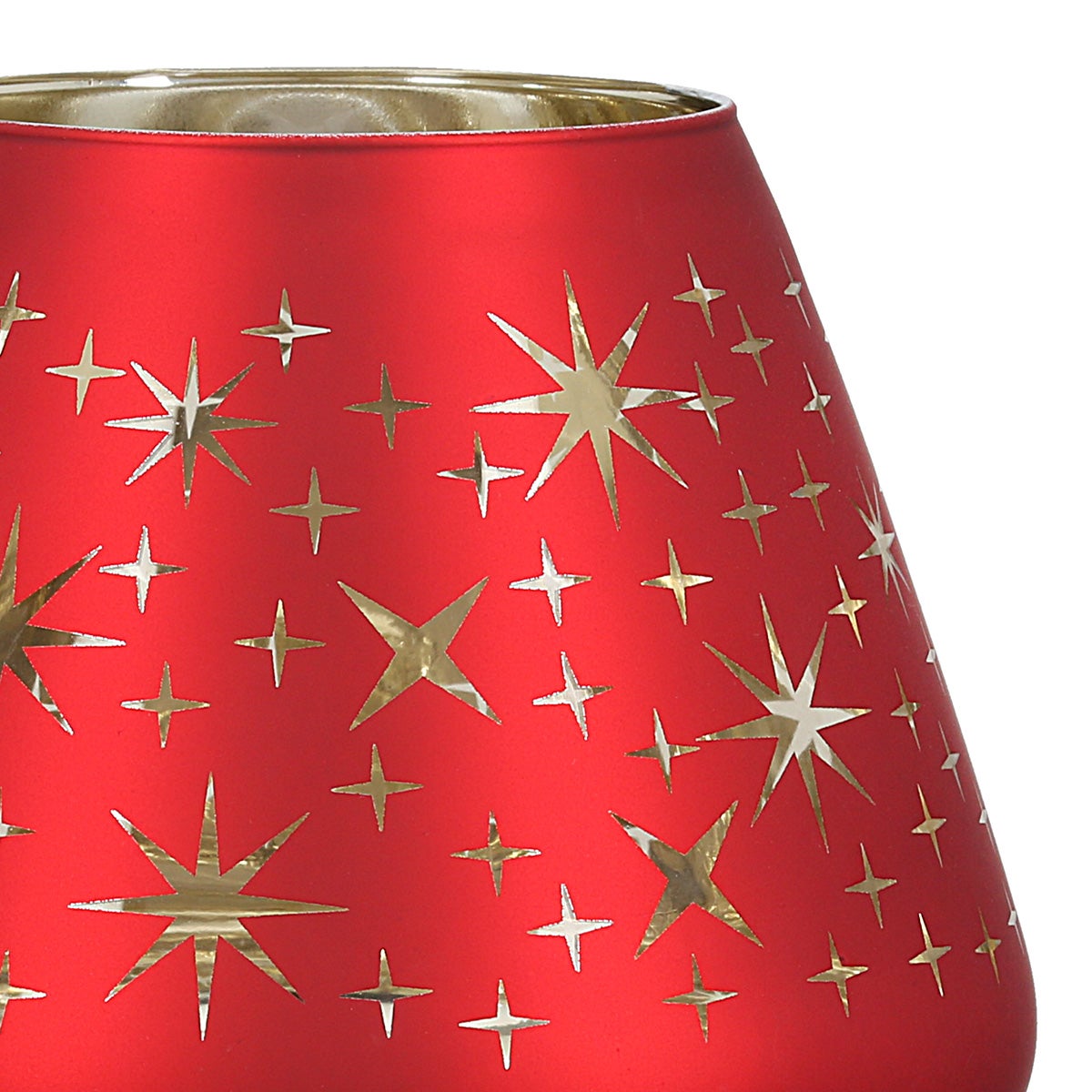 Windlicht m LED "Panteon" rot (Glas)