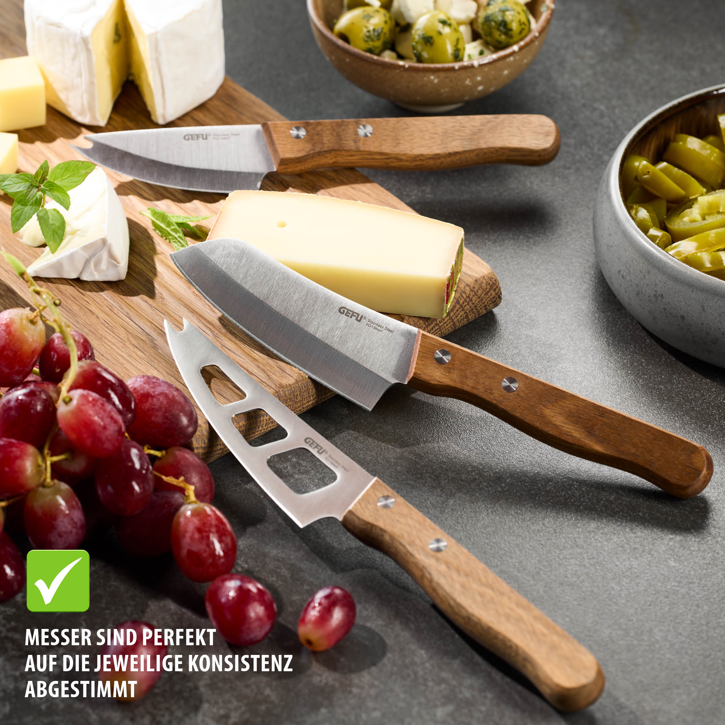 Käsemesser-Set CAVINA, 3-teilig