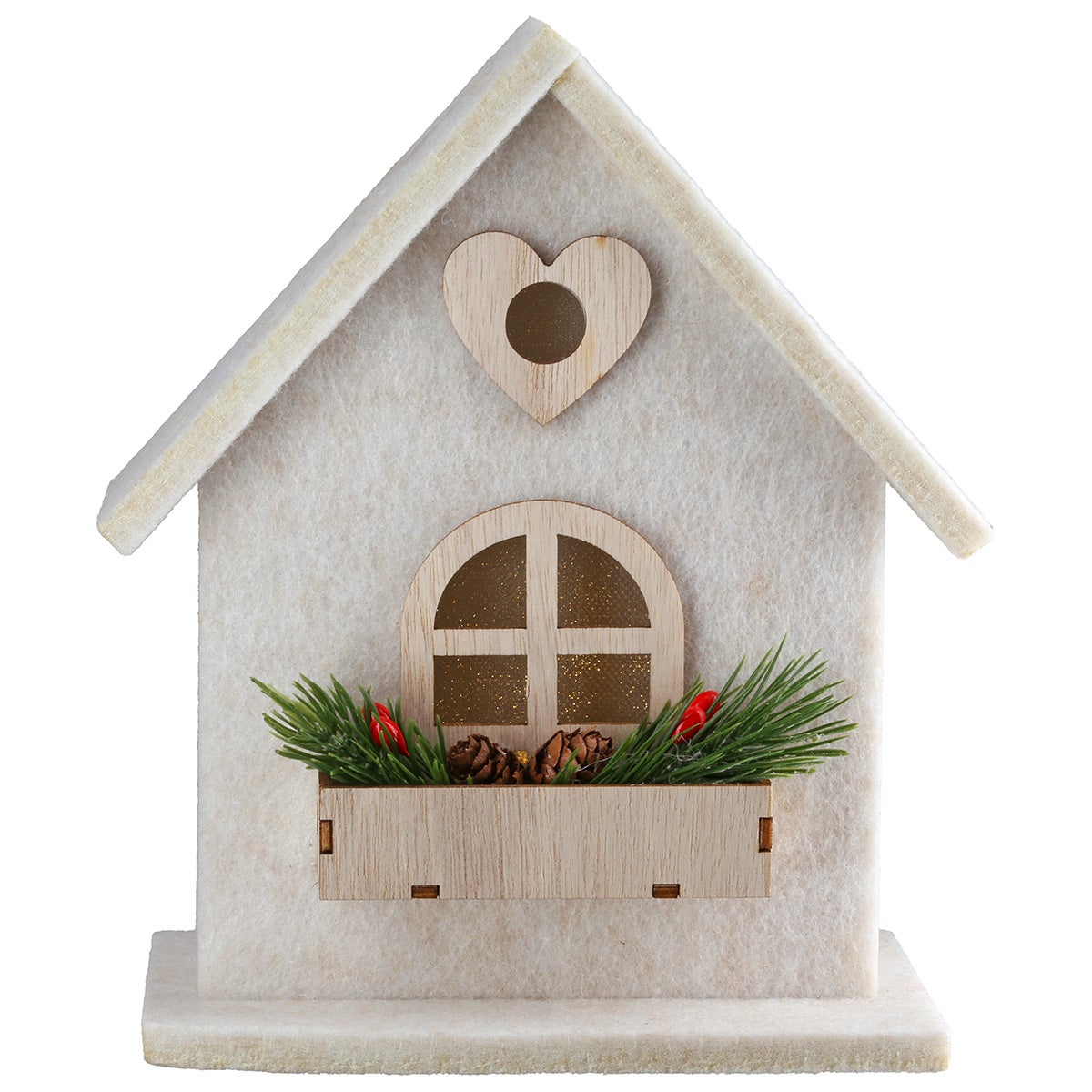 LED-Haus "Amata - Stern" 20,5cm beige (Filz)