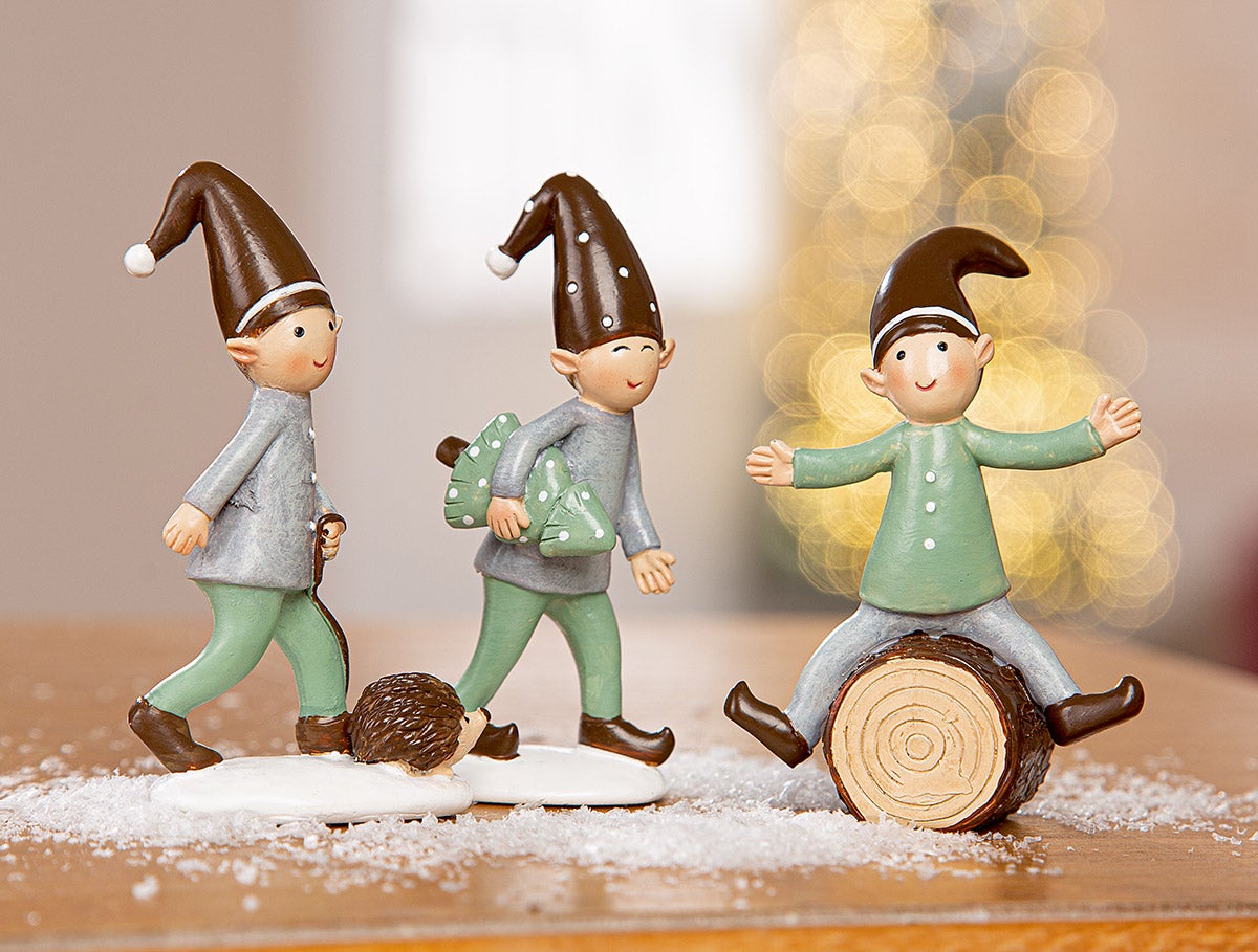 Wichtel "Nils mit Holzscheit" 8,5cm