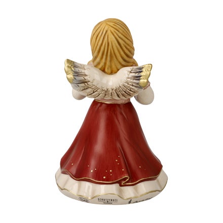 Engel m. Spieluhr "Herzensfroh"14cm (Bordeaux)