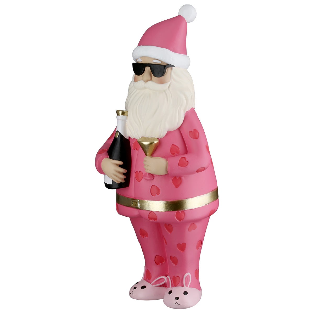 Figur "Santa Crazy Xmas" 22,5cm pink/rosa (Kunstharz)