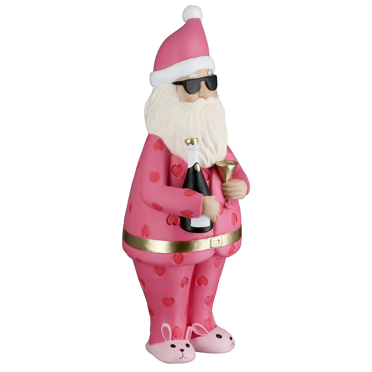 Figur "Santa Crazy Xmas" 22,5cm pink/rosa (Kunstharz)