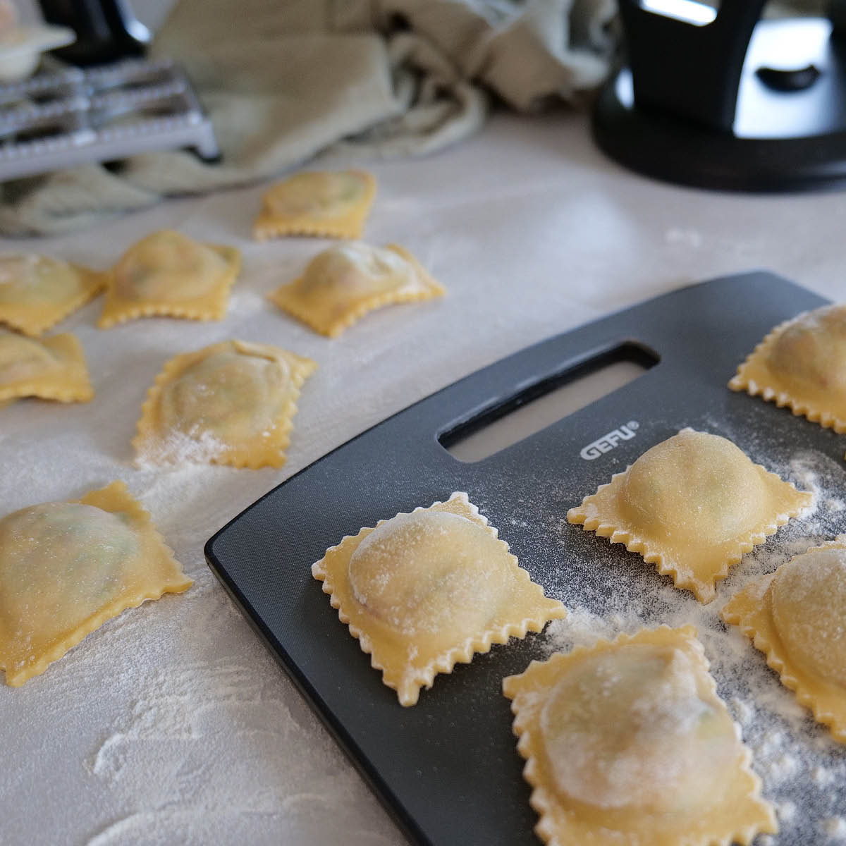 Ravioli-/ Maultaschenbrett,3-tlg., eckig