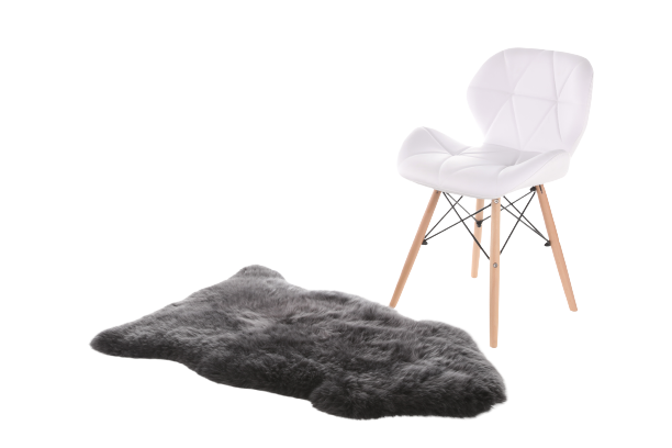 Neuseeland Langwolliges Schaffell ca 95 cm - Steel