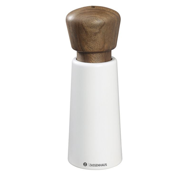 Salzmühle 18cm weiß/Nussbaum - NORDERNEY Salzmühle 18cm weiß/Nussbaum - NORDERNEY