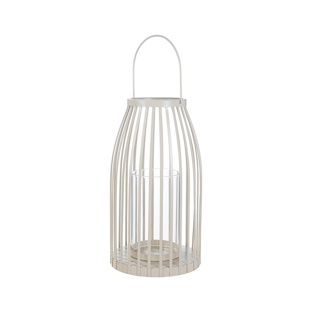 Windlicht "Tammo" 30cm beige (Metall)