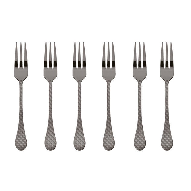 "Taormina 2Black" 6er-Set Kuchengabeln (Edelstahl/PVD)