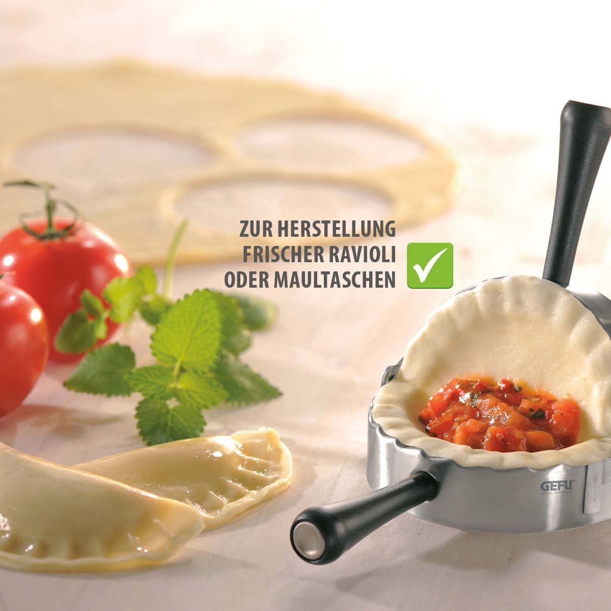 Ravioli-/Maultaschenformer Ø10cm klappbar RAVENNA, rund