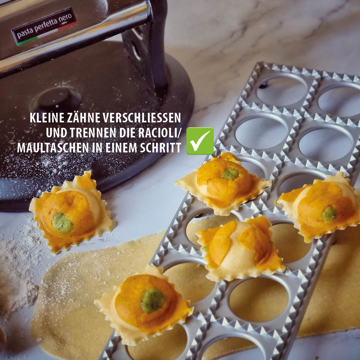 Ravioli-/ Maultaschenbrett,3-tlg., eckig