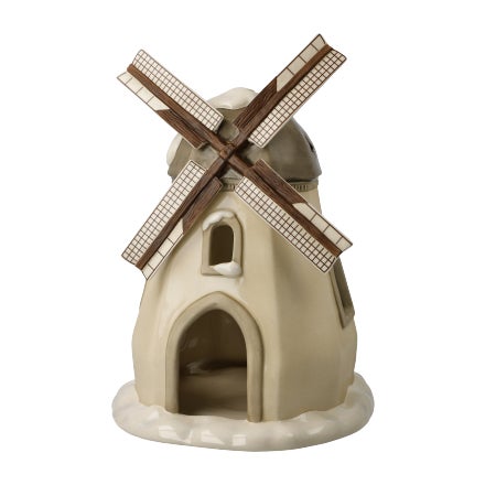 Verschneite Windmühle 16,5x23cm (Im Winterwald)