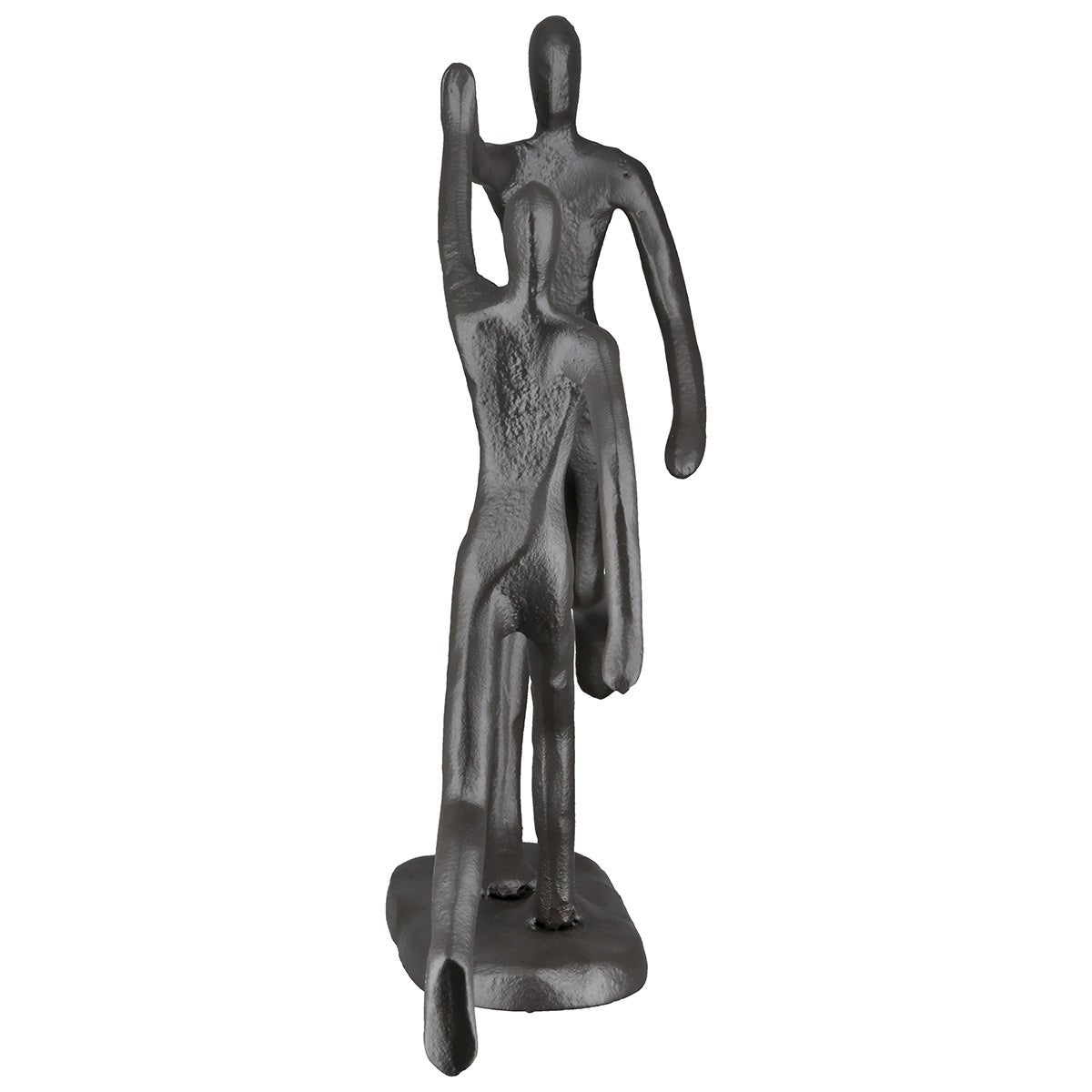 Skulptur Paar "High Five" (Bronzeoptik aus Eisen)
