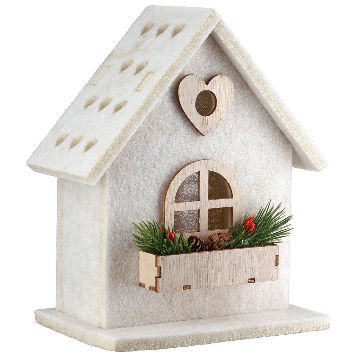 LED-Haus "Amata - Stern" 20,5cm beige (Filz)