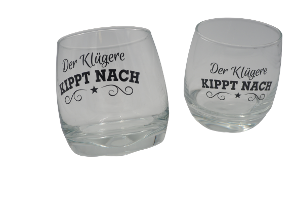 2er-Set Wackelgläser "Der Klügere kippt nach" 2er-Set Wackelgläser "Der Klügere kippt nach"
