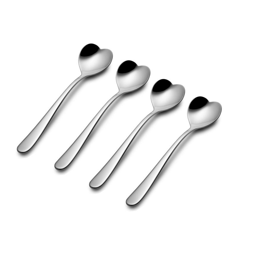 4er-Set Teelöffel (Herzform) 14,5cm