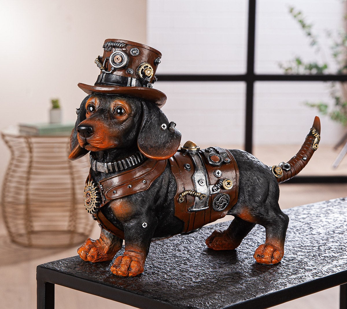 Dackel "Steampunk Dachshund" (Kunstharz)