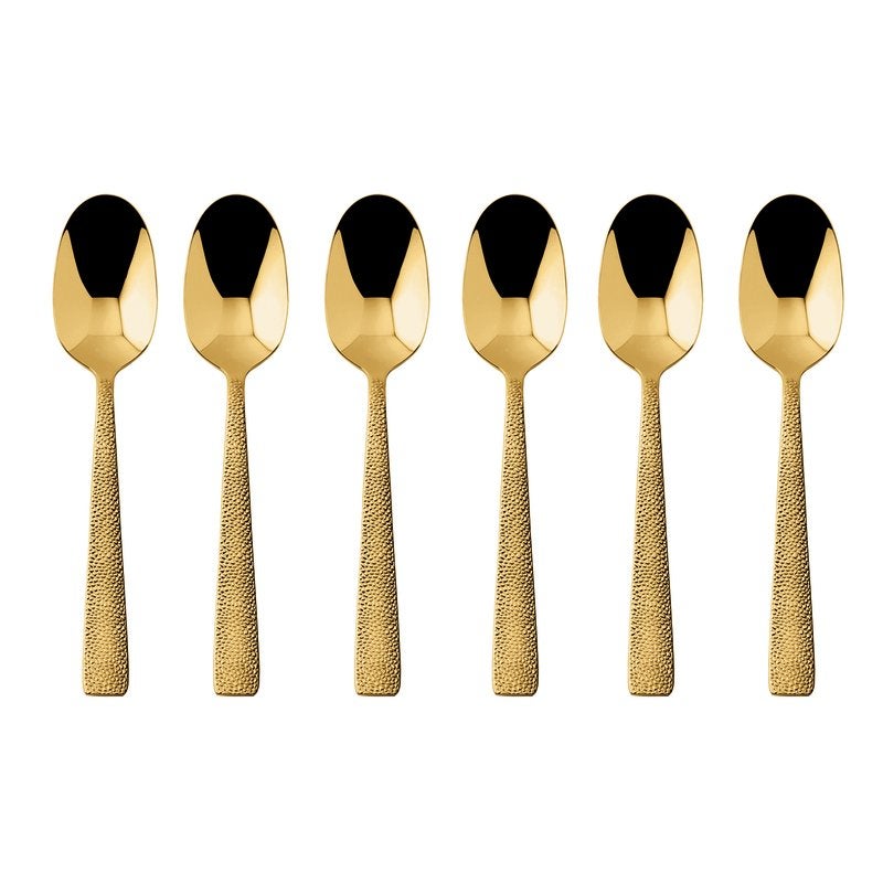 "Siena Gold" 6er-Set Mokkalöffel (Edelstahl/PVD)