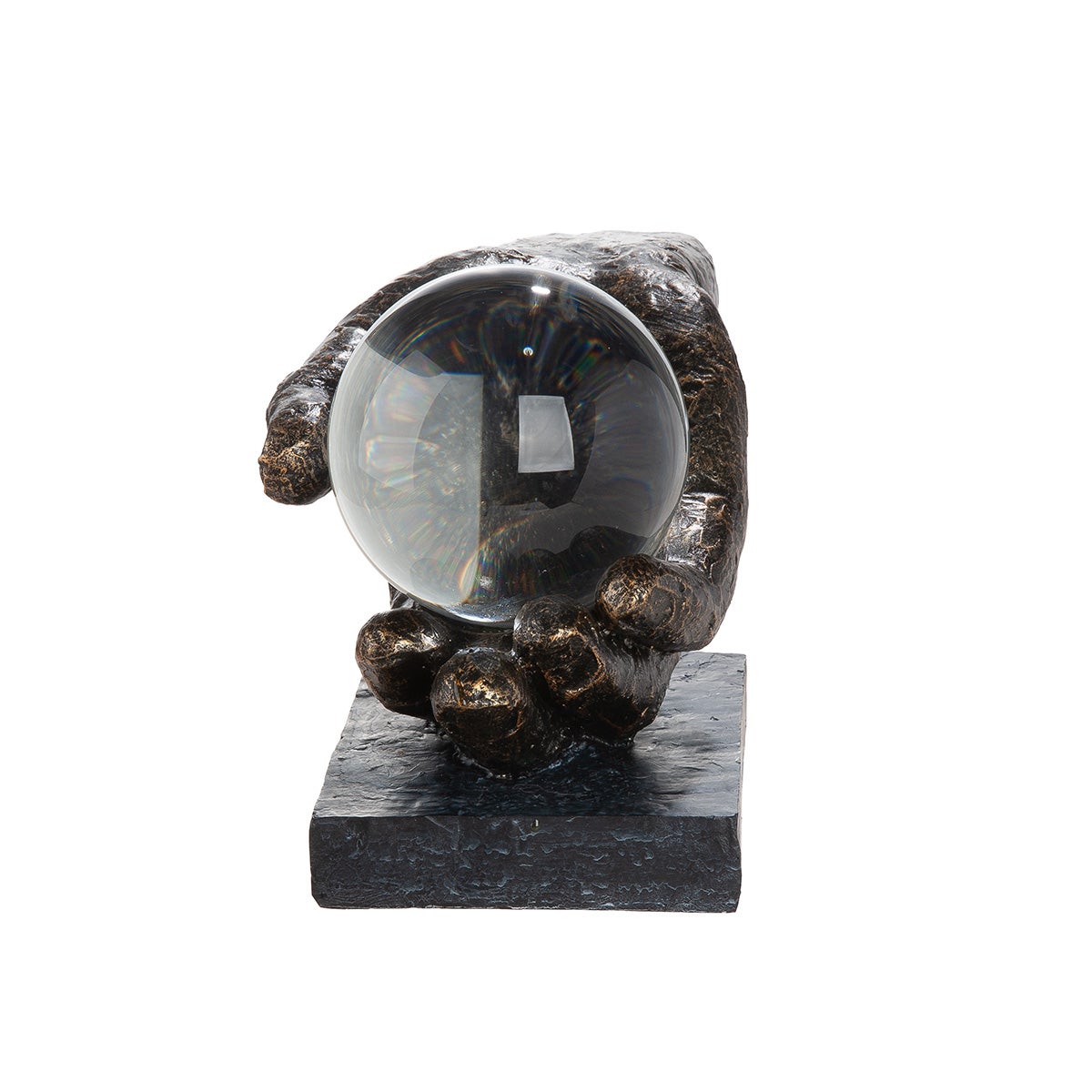 Skulptur Hand "Erkenntnis" schwarz (Glas/Kunstharz)