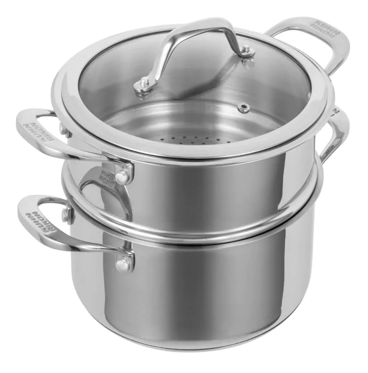 ALLROUND Kochtopf m. Dämpfaufsatz und Glasdeckel Ø18cm 2,3L - ubeschichtet ALLROUND Kochtopf m. Dämpfaufsatz und Glasdeckel Ø18cm 2,3L - ubeschichtet