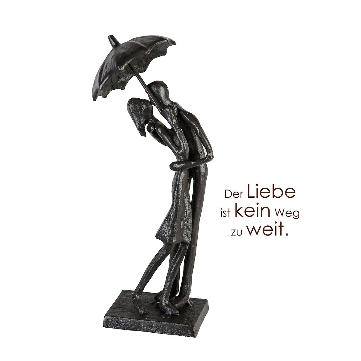 Skulptur Paar "Umbrella" Regenschirmmotiv (Bronzeoptik aus Eisen) Skulptur Paar "Umbrella" Regenschirmmotiv (Bronzeoptik aus Eisen)