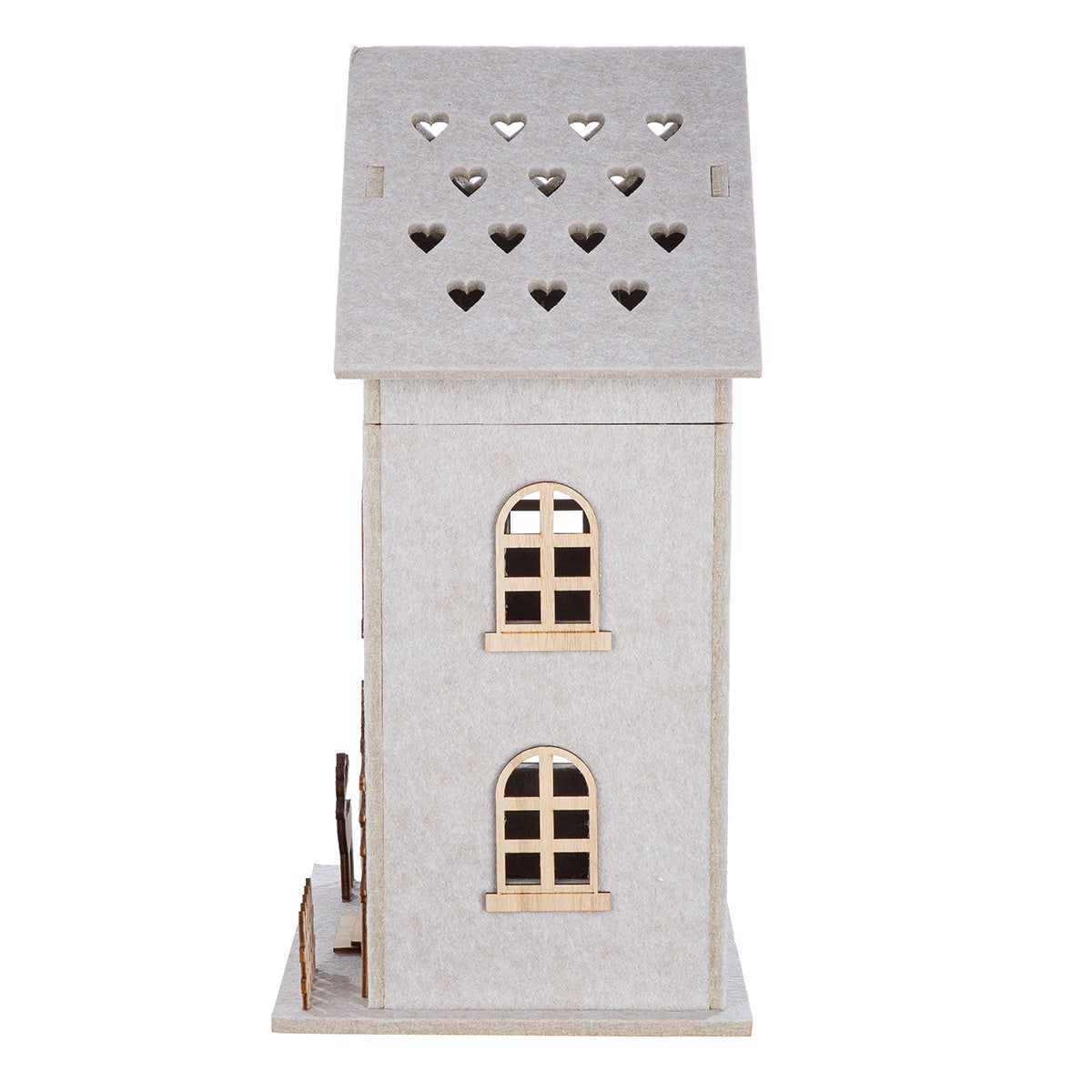 LED-Haus "Amata - Stern" 46cm beige (Filz)