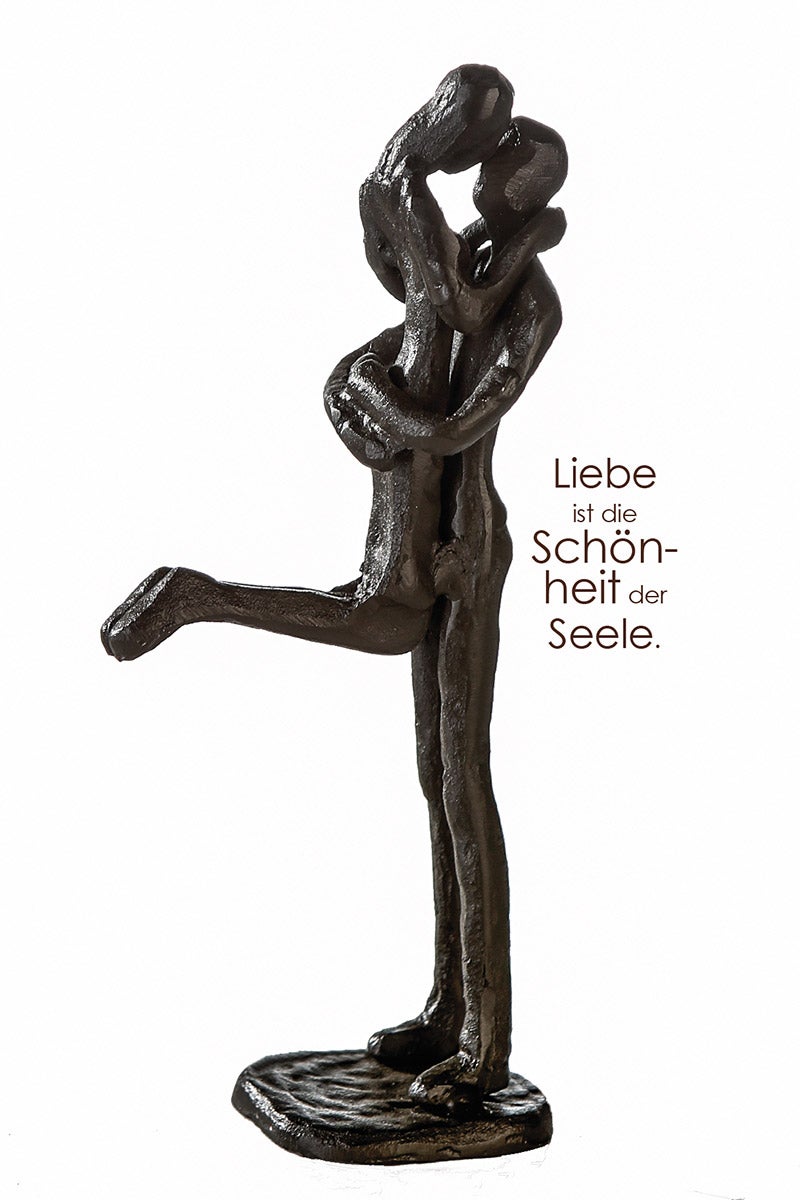 Skulptur Paar "Kissing" (Bronzeoptik aus Eisen)