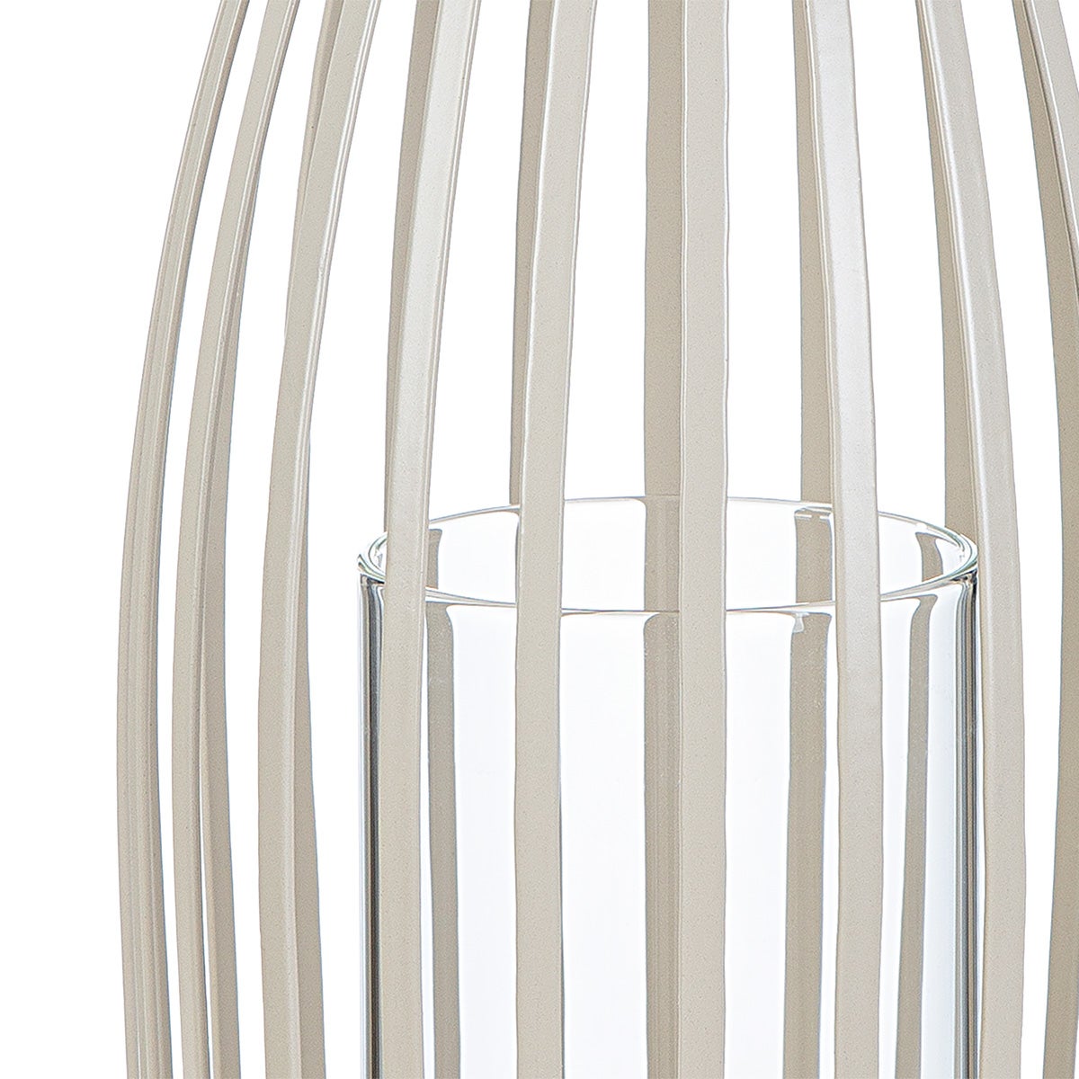 Windlicht "Tammo" 22cm beige (Metall)