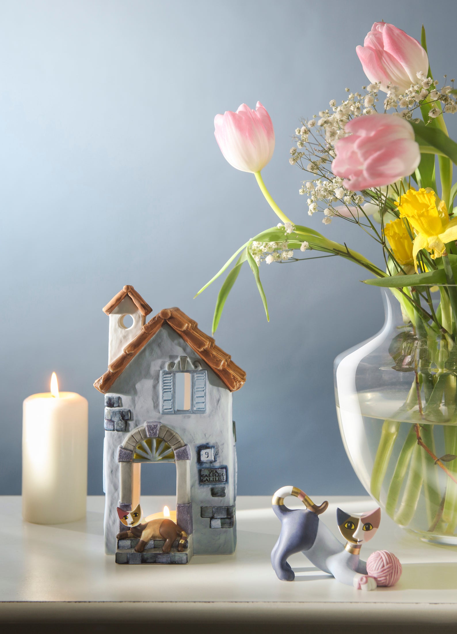 Haus mit Katze "Via Galileo Galilei" (Rosina Wachtmeister)