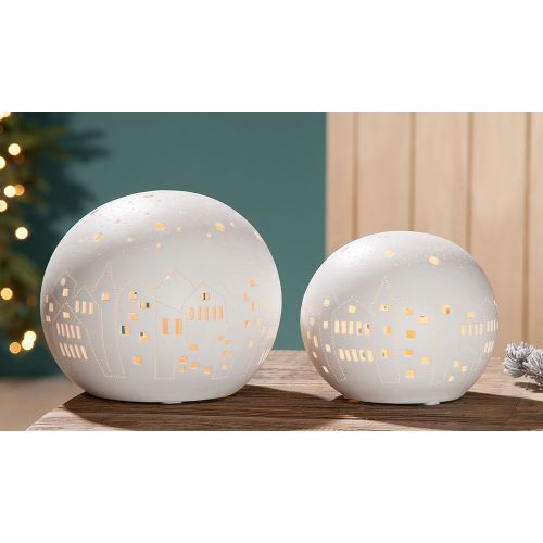 Lampe "City" klein Kugel Porzellan Lampe "City" klein Kugel Porzellan