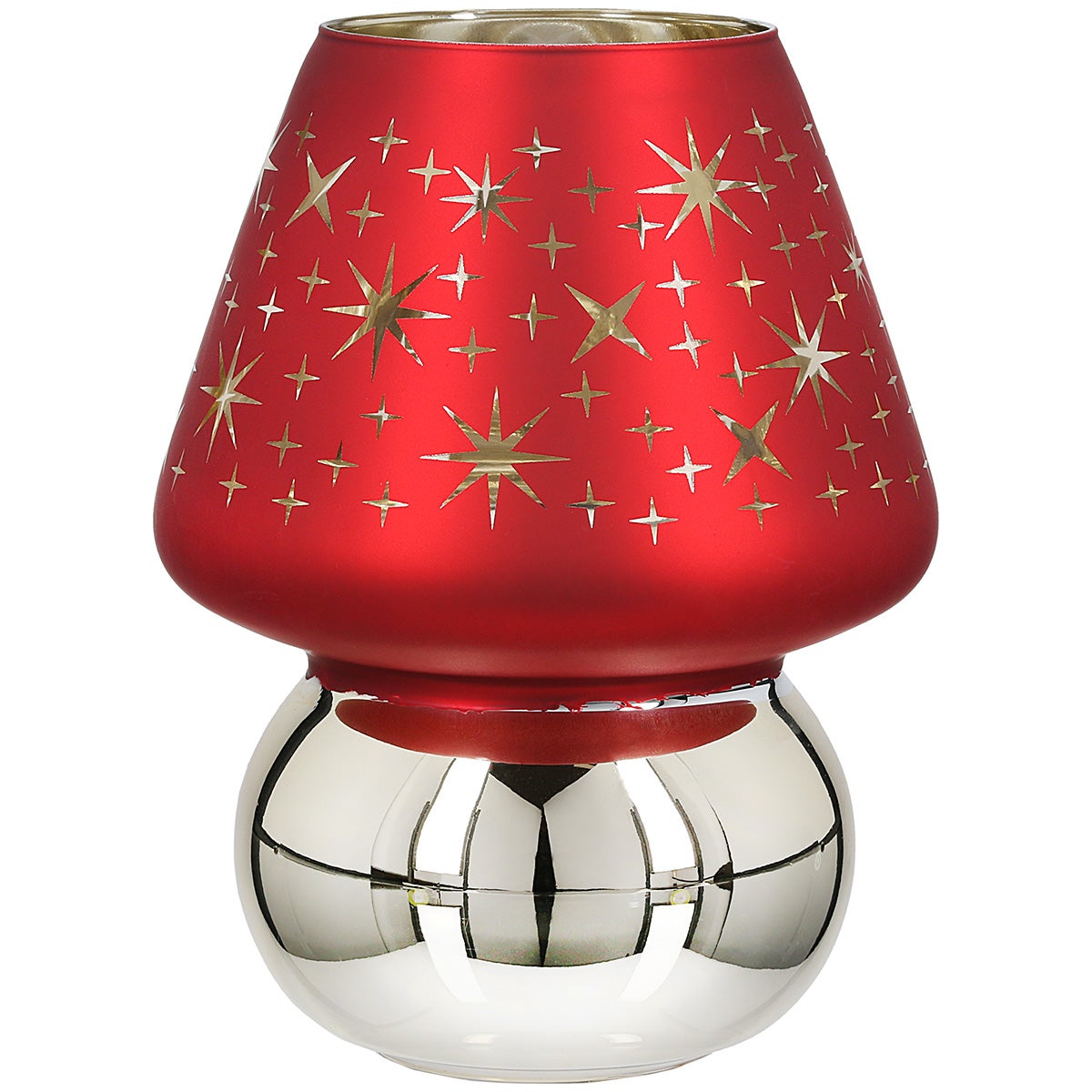 Windlicht m LED "Panteon" rot (Glas)