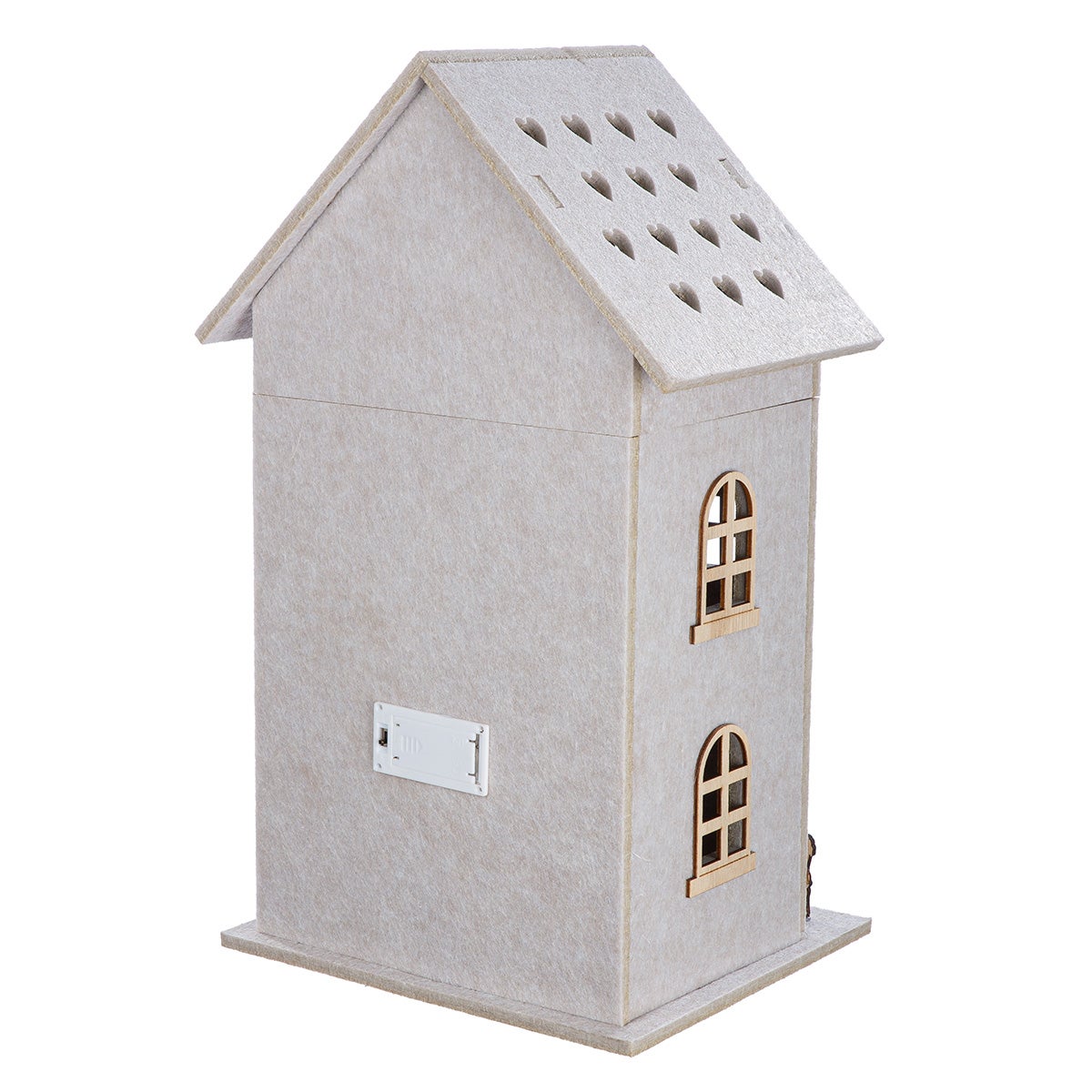 LED-Haus "Amata - Stern" 46cm beige (Filz)