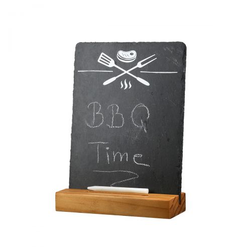 Tafel "Grillbesteck" 21cm (Holz/Schiefer)
