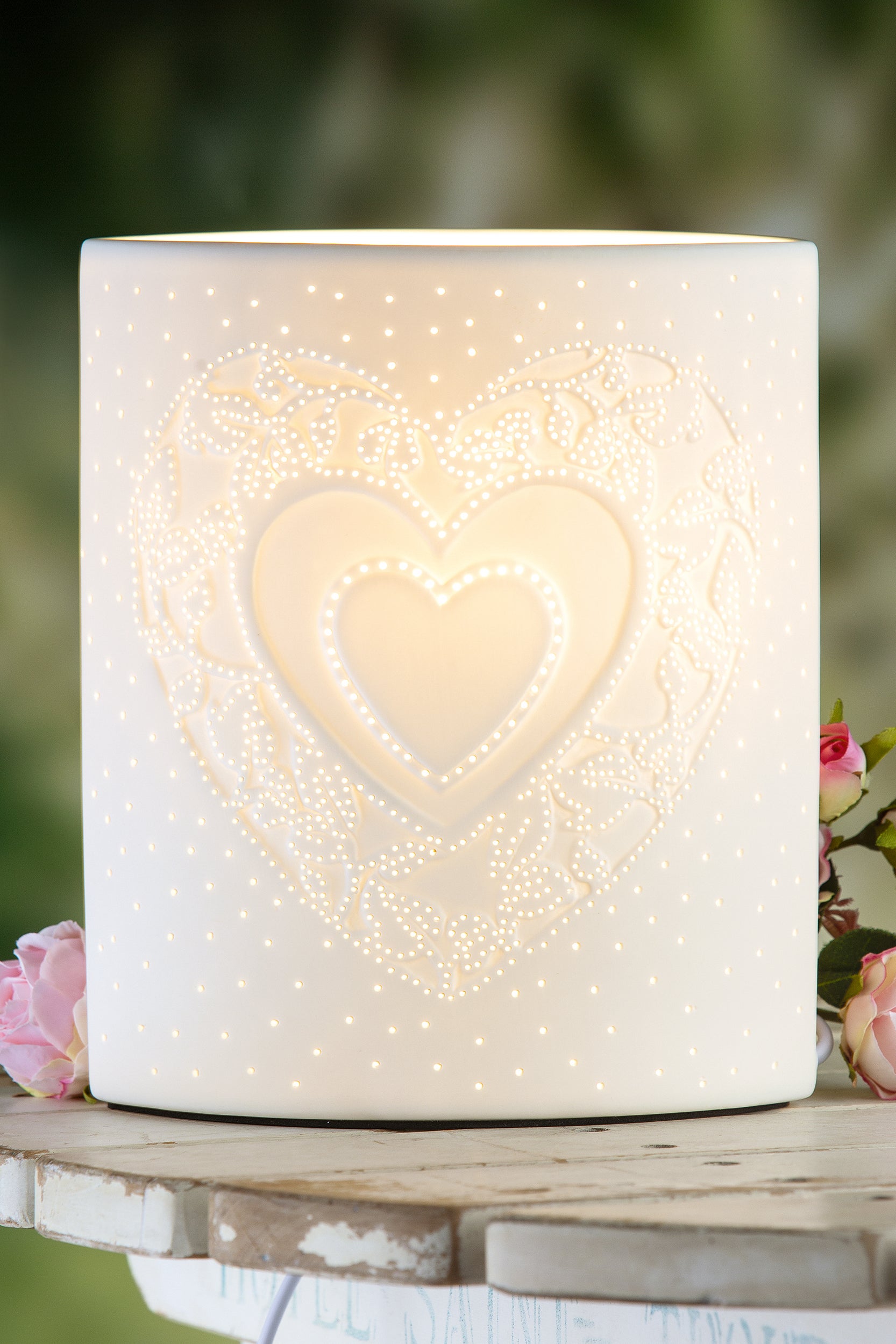 Lampe "Herz" groß Ellipse Porzellan Lampe "Herz" groß Ellipse Porzellan