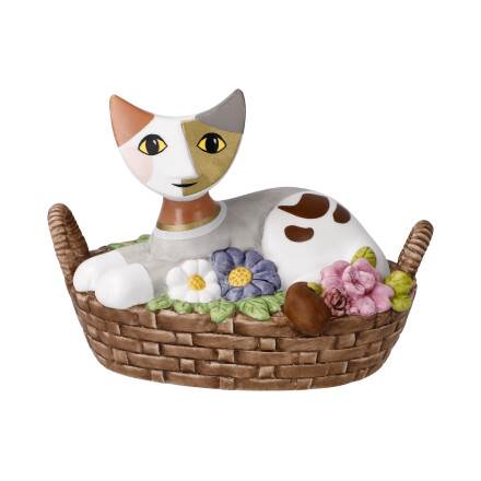 Katze im Korb mit Blumen - Rosina Wachtmeister Katze im Korb mit Blumen - Rosina Wachtmeister