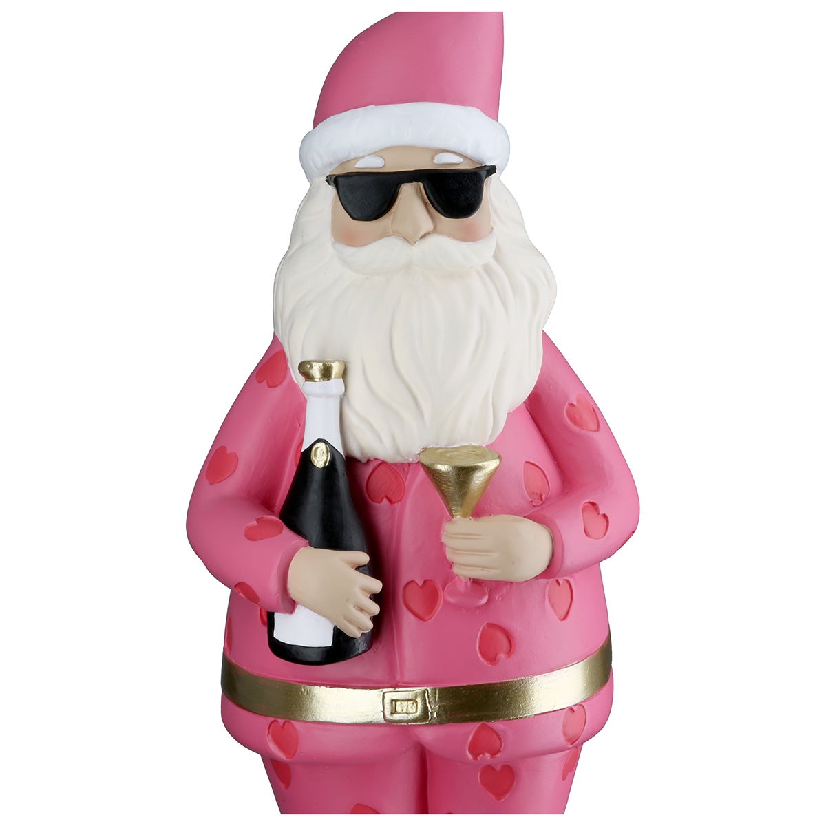 Figur "Santa Crazy Xmas" 22,5cm pink/rosa (Kunstharz)