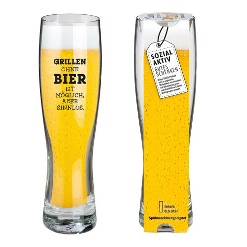 Weizenbierglas "Grillen"