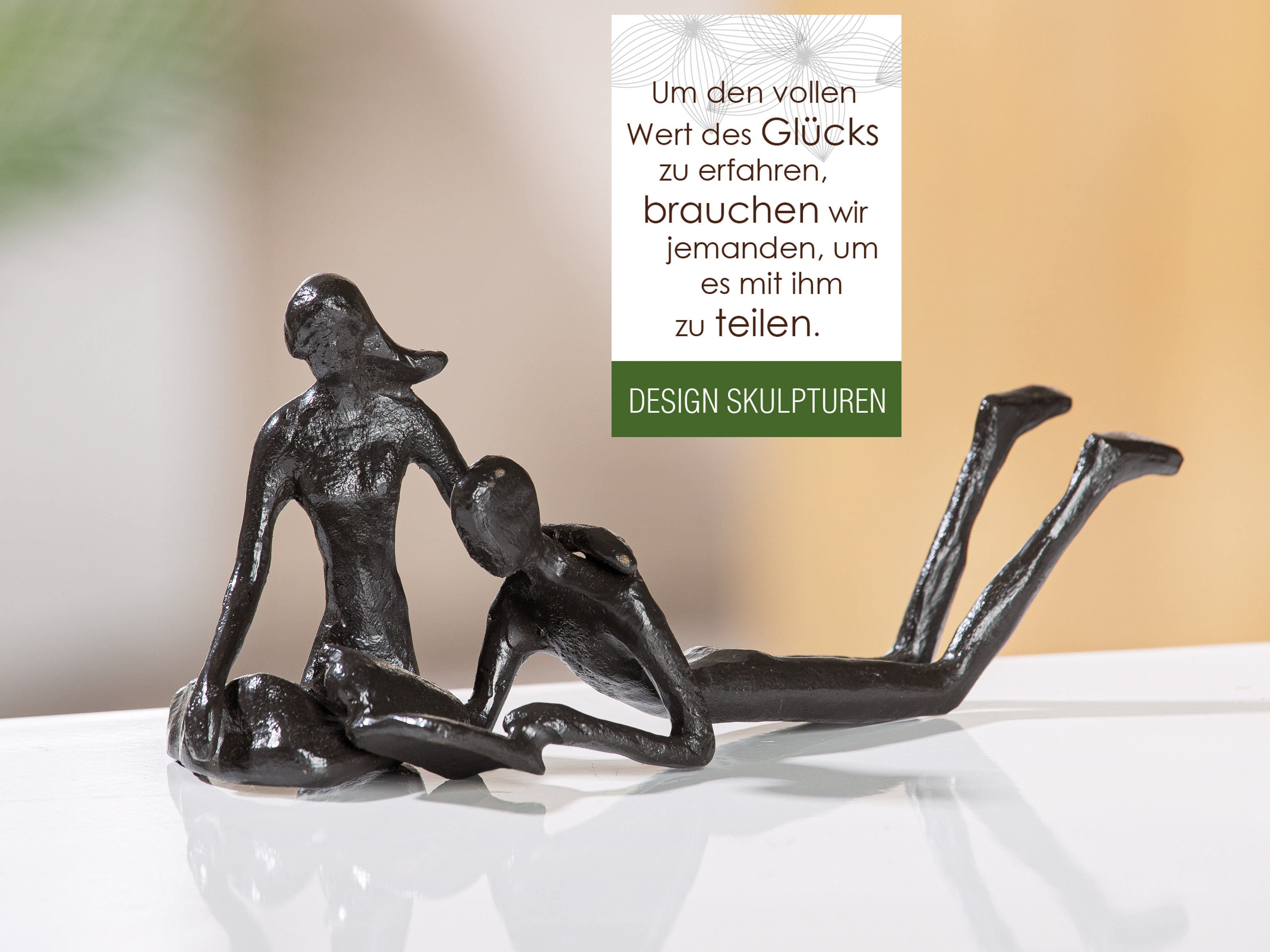 Skulptur "Time Together" Paarmotiv (Bronzeoptik aus Eisen)