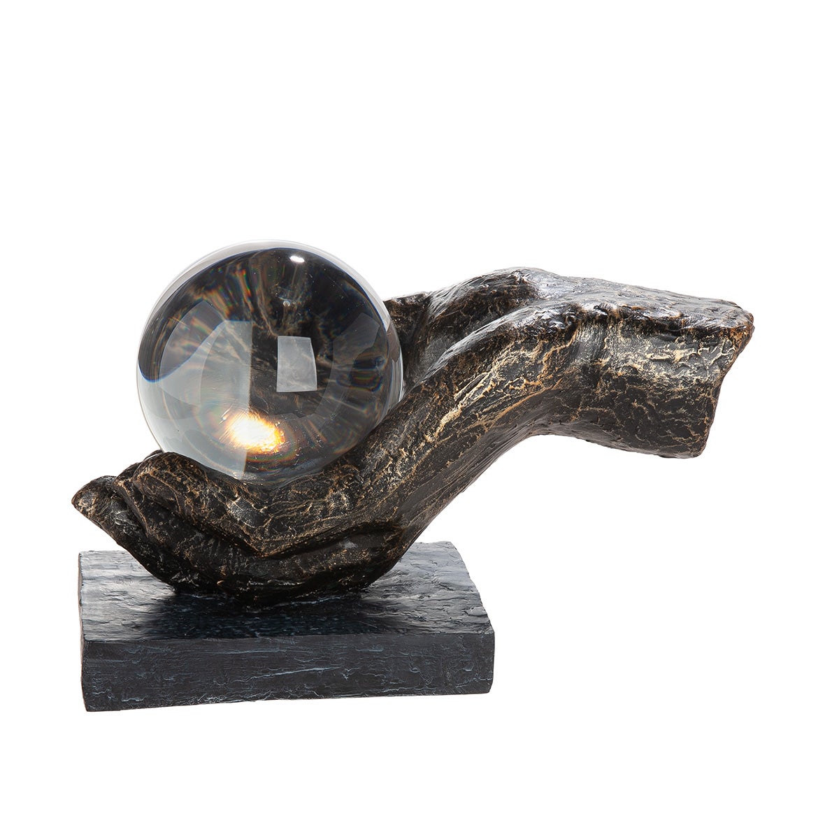 Skulptur Hand "Erkenntnis" schwarz (Glas/Kunstharz)