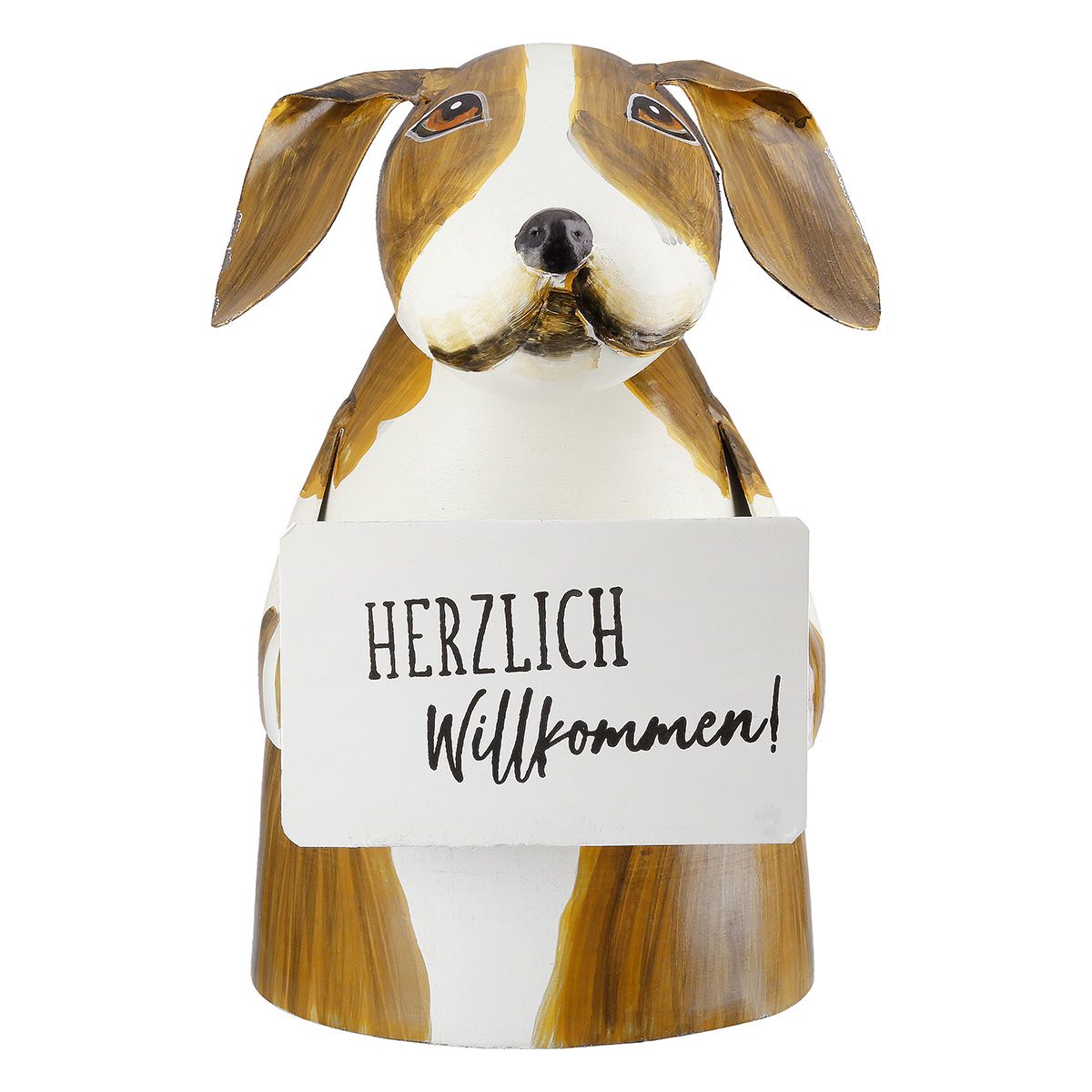 Zaunhocker "Hund Patch - HERZLICH Willkommen" (Metall) Zaunhocker "Hund Patch - HERZLICH Willkommen" (Metall)