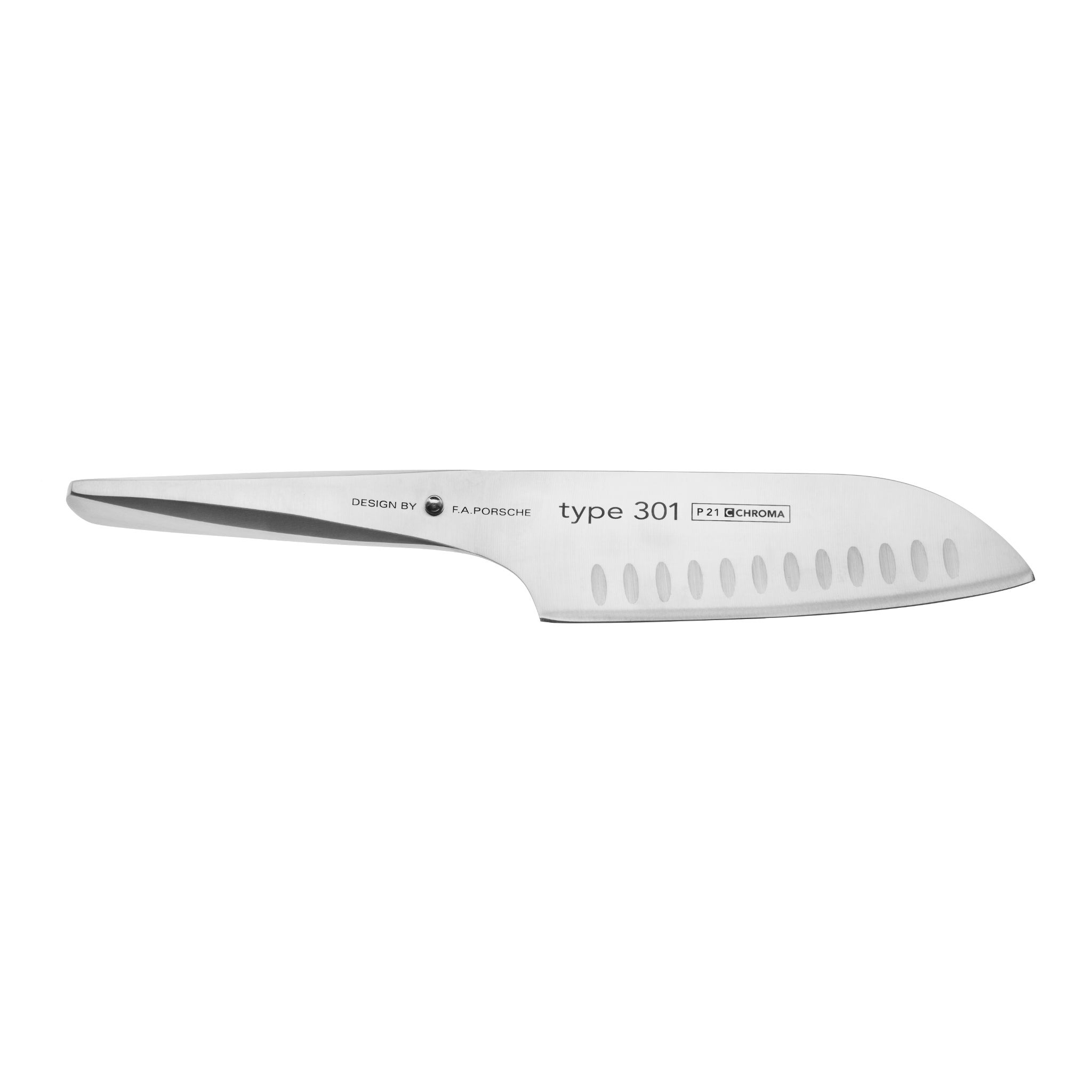 CHROMA Type 301 Santoku mit Kulle, 17,8 cm, P-21 CHROMA Type 301 Santoku mit Kulle, 17,8 cm, P-21