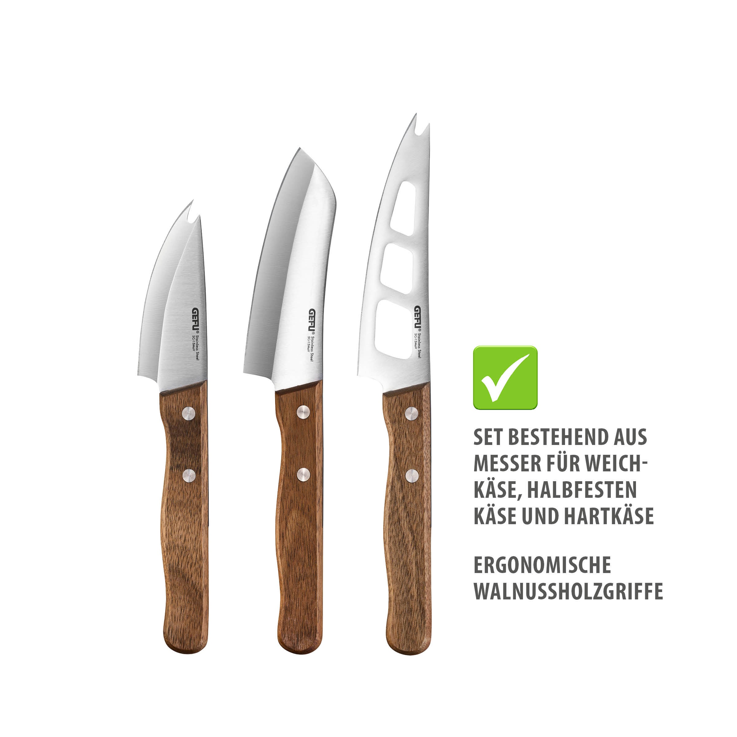 Käsemesser-Set CAVINA, 3-teilig