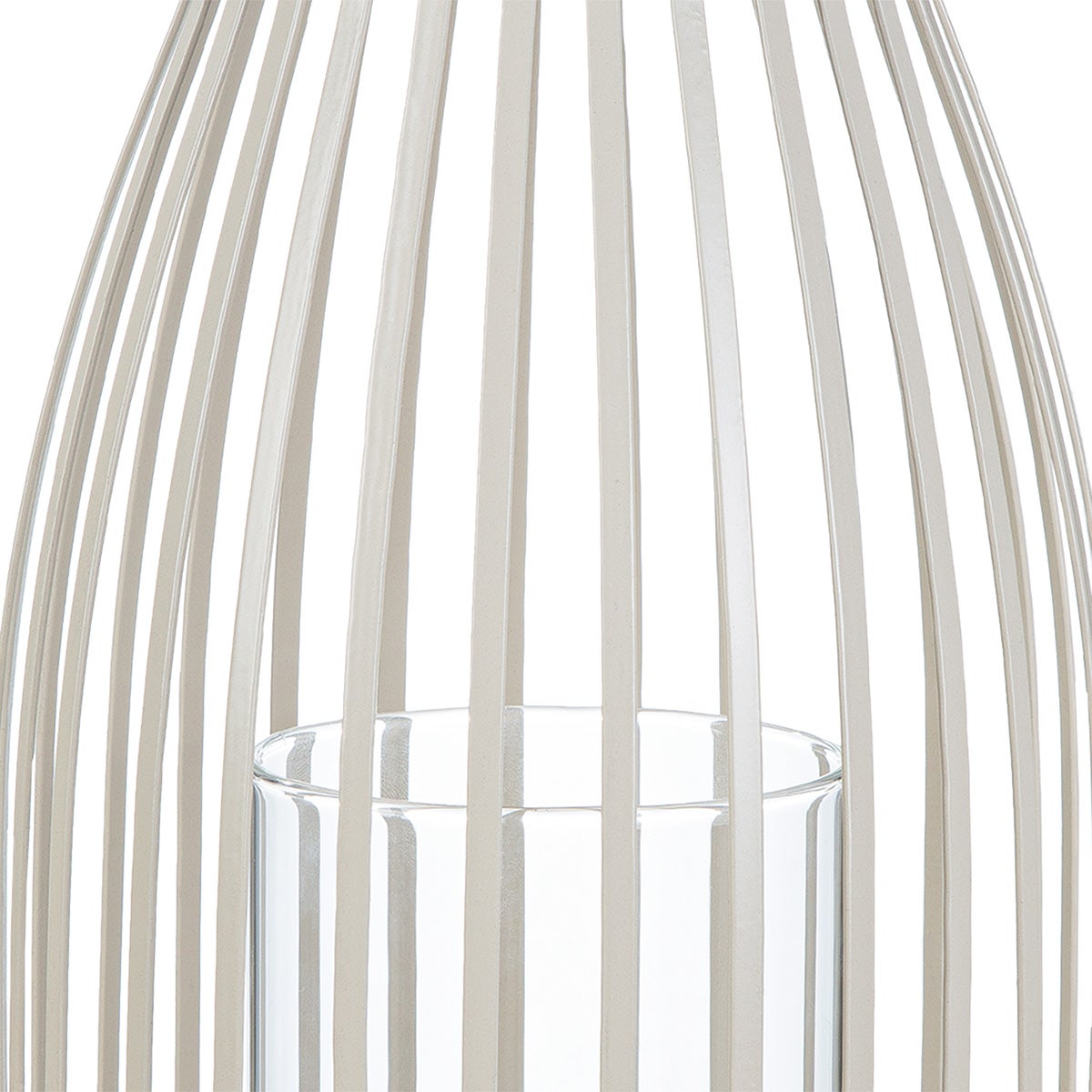 Windlicht "Tammo" 30cm beige (Metall)