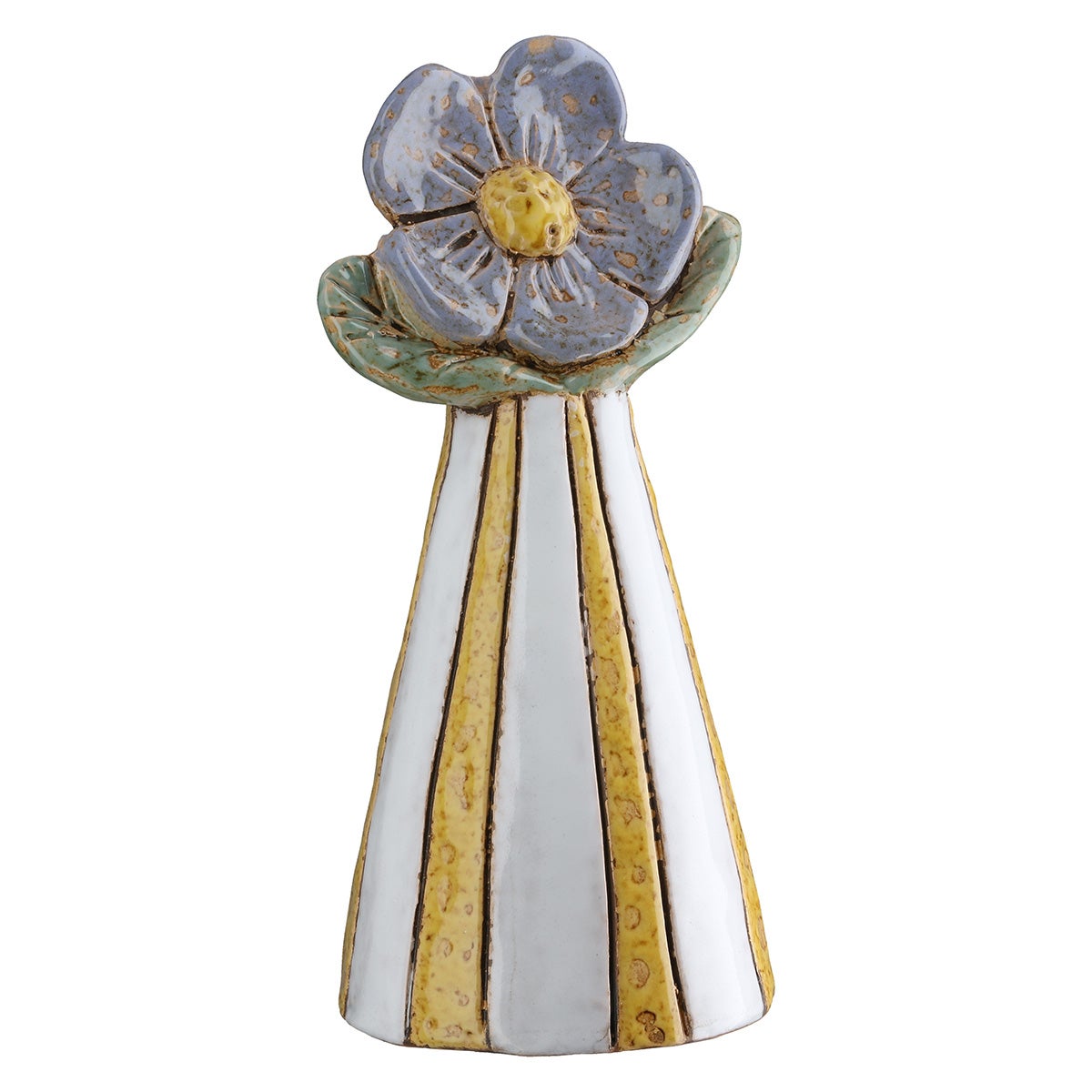 Zaunhocker "Flora - blau Blüte" (Keramik)