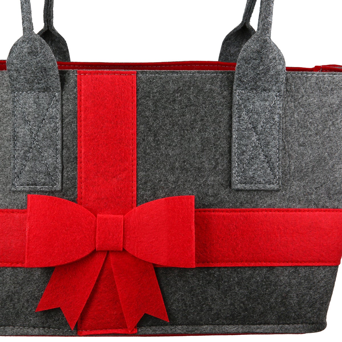 Filztasche "Schleife" dunkelgrau/ro