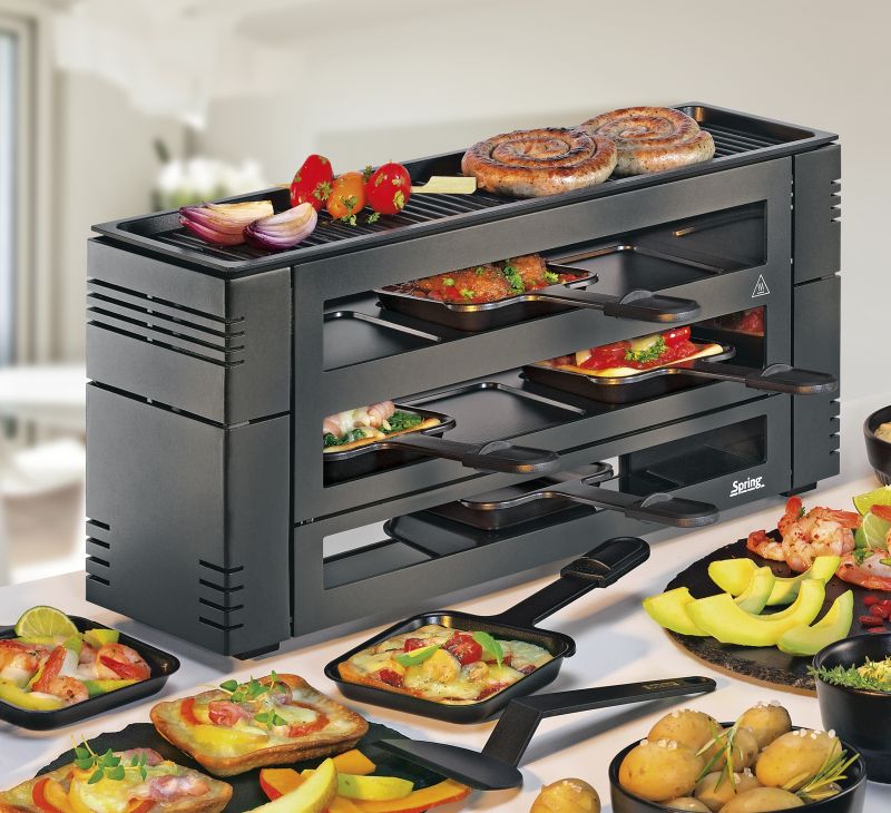 PizzaRaclette6, Schwarz mit Alugrillplatte PizzaRaclette6, Schwarz mit Alugrillplatte
