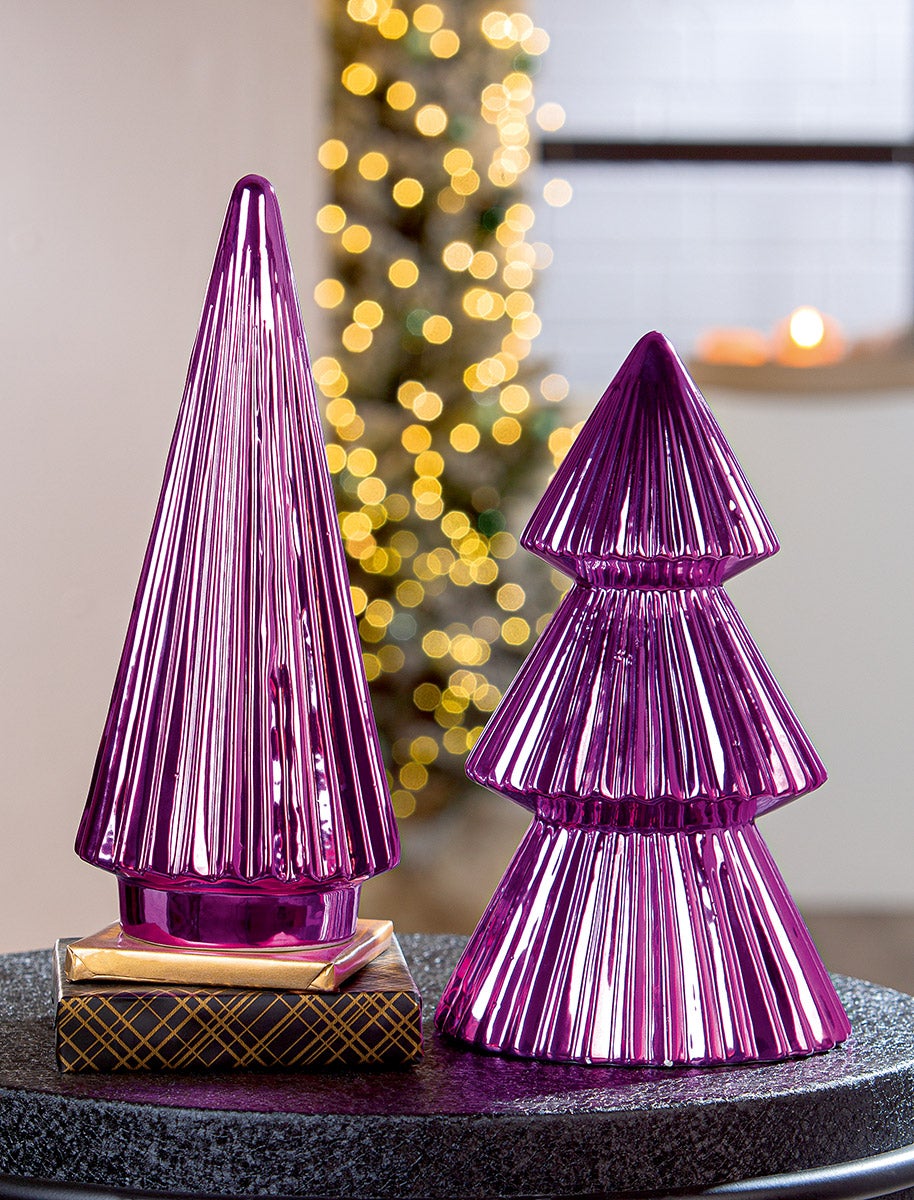 Tannenbaum "Empress" 14,5x25,5cm lila (Keramik)
