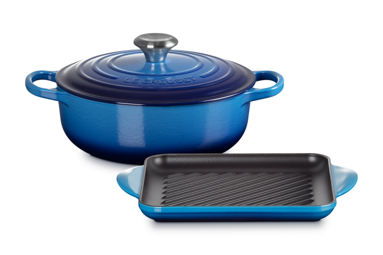 2-tlg. Kochgeschirrset AZURE (SignatureSauteuse 24cm & Grillplatte Tradition 24cm)
