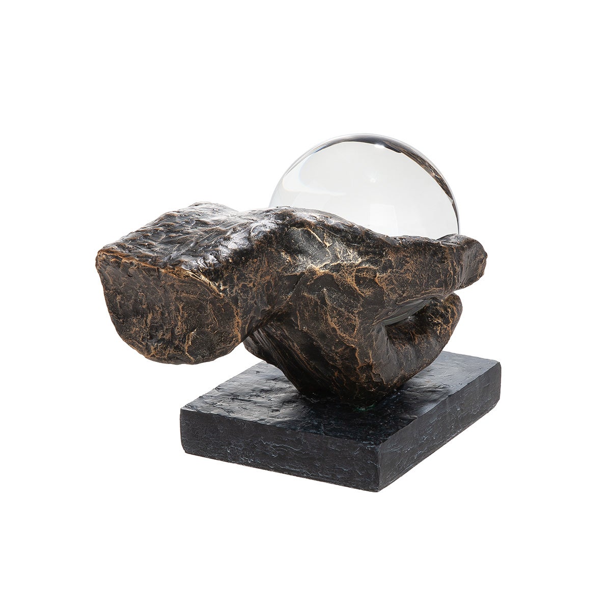 Skulptur Hand "Erkenntnis" schwarz (Glas/Kunstharz)
