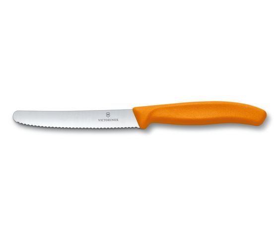 Tomatenmesser Swiss Classic, Wellenschliff, orange, 11 cm