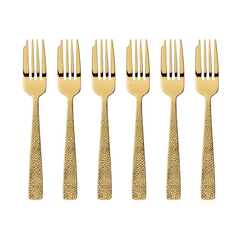 "Siena Gold" 6er-Set Kuchengabeln (Edelstahl/PVD)